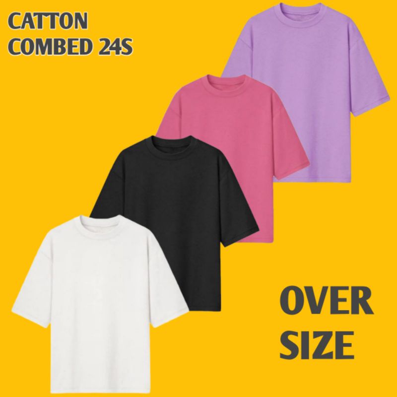 KAOS POLOS OVERSIZE//KAOS OVERSIZE UNISEX//BAJU POLOS//OVERSIZE//KAOS OVERSIZE CATTON COMBED 24S