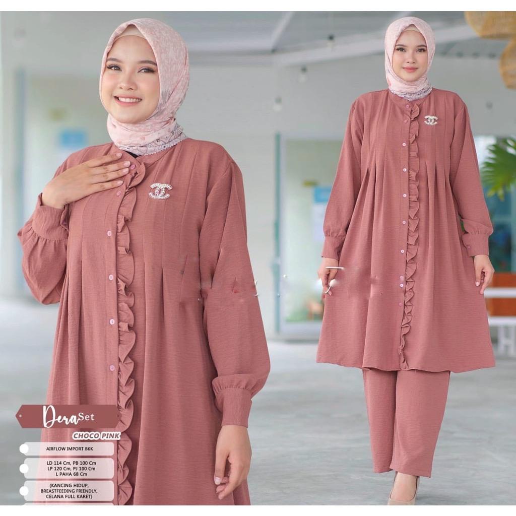 ASOFA SETELAN LONGTUNIK ONESET PREMIUM WANITA MUSLIMAH AIRFLOW CRINCKLE DEODORA