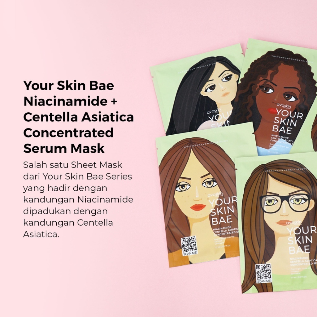 AVOSKIN Sheet Mask 17ml (Your Skin Bae Niacinamide, Alpha Arbutin, Vitamin C) (Miraculous Refining &amp; Retinol) (Miraculous Divine Aura)