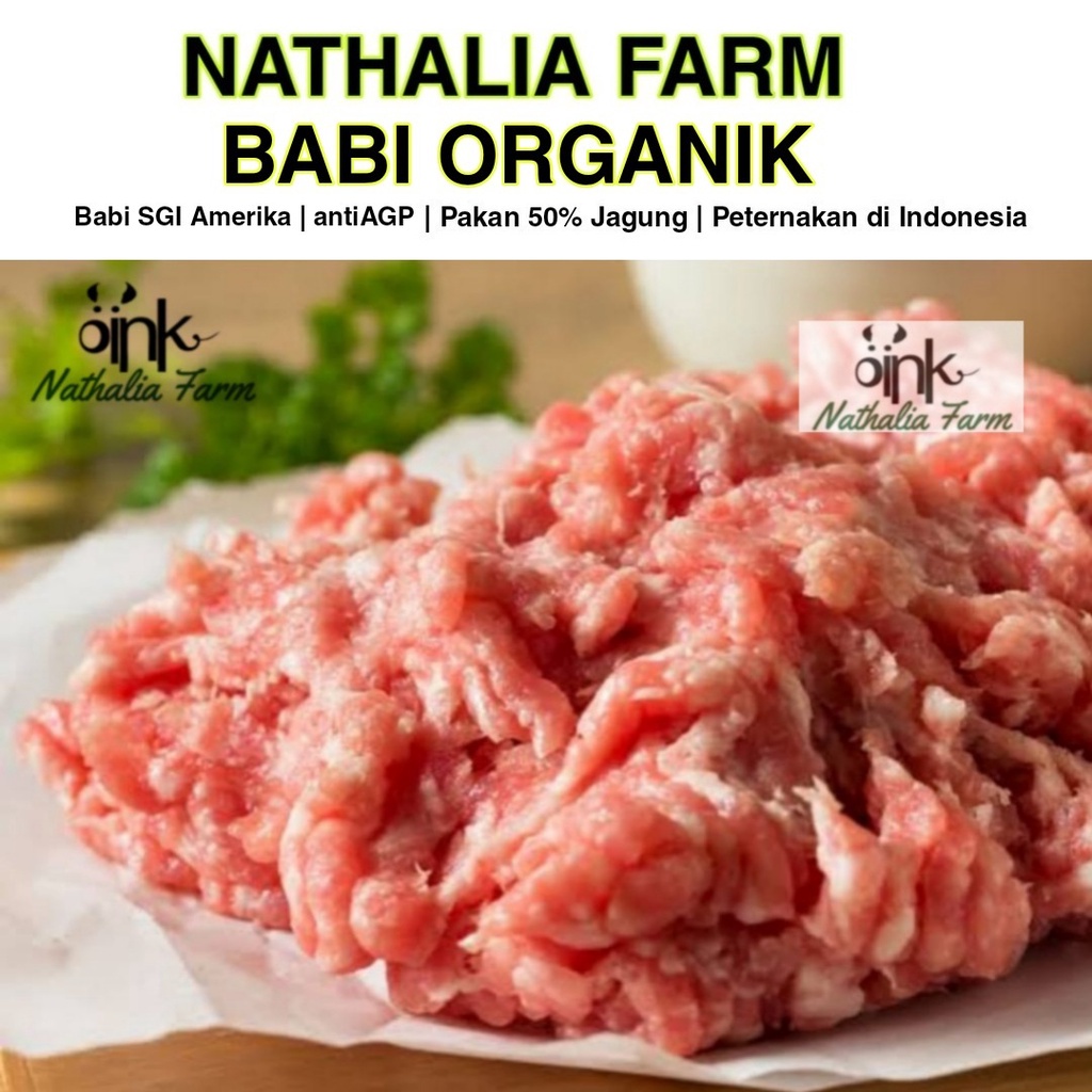 

babi organik / DAGING GILING 500 gram / daging babi organik nathalia farm organic pork