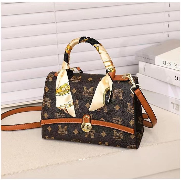 BJ43468 - FLOWER/GD/MK/MOTIF-M - TAS SLEMPANG FREE TWILLY SYAL HANDBAG JINJING WANITA FASHION IMPORT MODIS ELEGAN TERMURAH TERLARIS TERBARU BAGSTORE JAKARTA TAS BATAM BQ3468 ZC0652