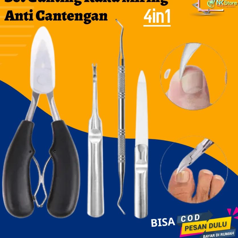 Mau Hemat Kumplit Gunting Pemotong Kuku Jempol Kaki Miring Anti Cantengan Set / Alat Potong Kuku can