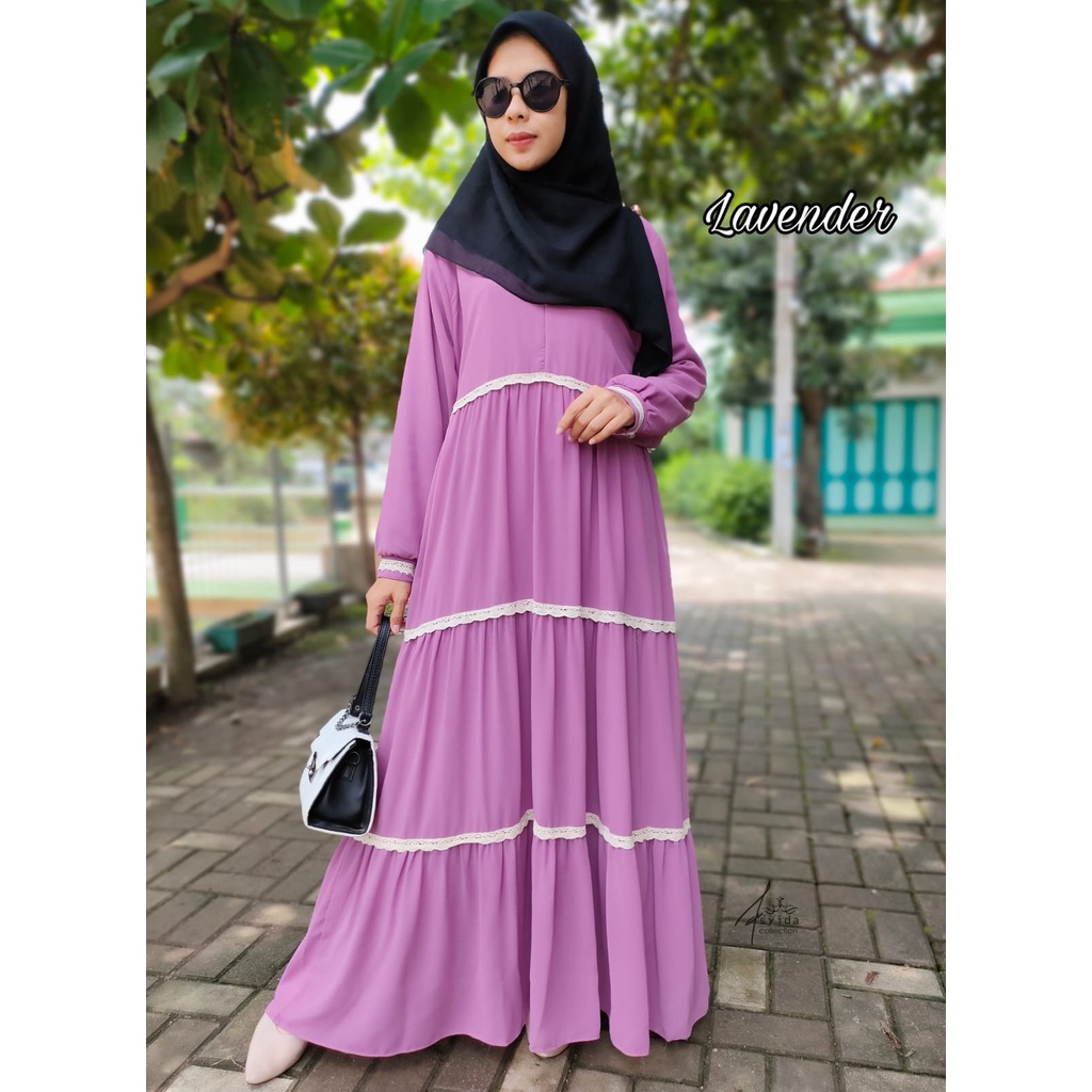 Gamis Ceruty Babydoll Renda Susun/ Gamis Ceruty Babydoll