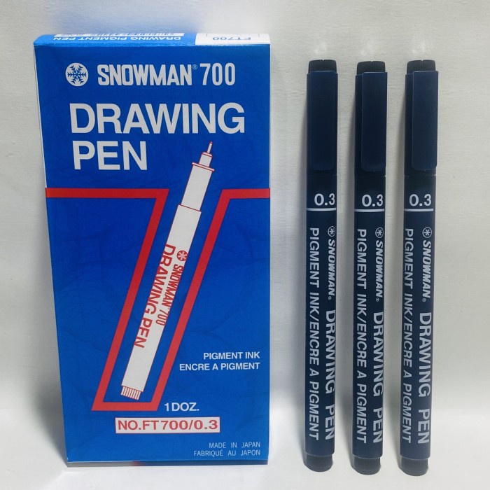 

Dpen Drawing Pen Snowman 0.3 No.Ft 700 ( Hitam ) / 1 Box Isi 12 Pcs