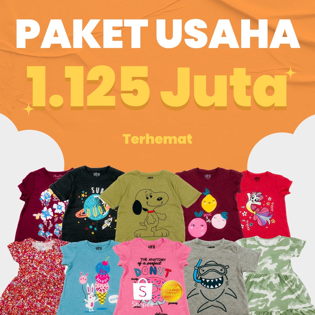 PAKET PELUANG USAHA BISNIS BAJU BRANDED 50 PCS HANYA 1.125 K