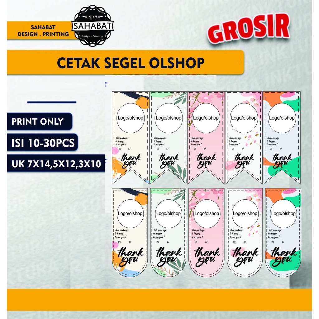 

(isi 10-30pcs) Cetak Sticker Segel Packaging / Sticker Segel Olshop / Sticker Dus / Sticker Toples / Label Olshop