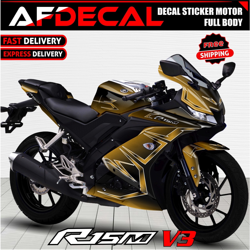 Decal Stiker Fullbody R15 V3 Motif Gold Racing Livery