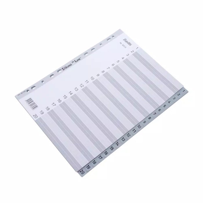 

Terlaris Bantex Divider Size A4 Pembatas Dokumen 20 Lembar - Index 1-20 6213