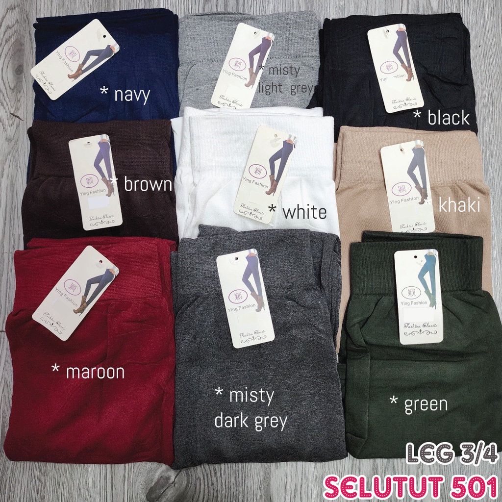 [Grosir Minim 6 pcs ] LEGGING PENDEK 501 SELUTUT / Legging wanita / legging pendek wanita  / legging All size Slim &amp; Jumbo &amp; SuperJUMBO Spandek Jumbo Size Fit / LEGGING IMPORT / LEGGING HITAM