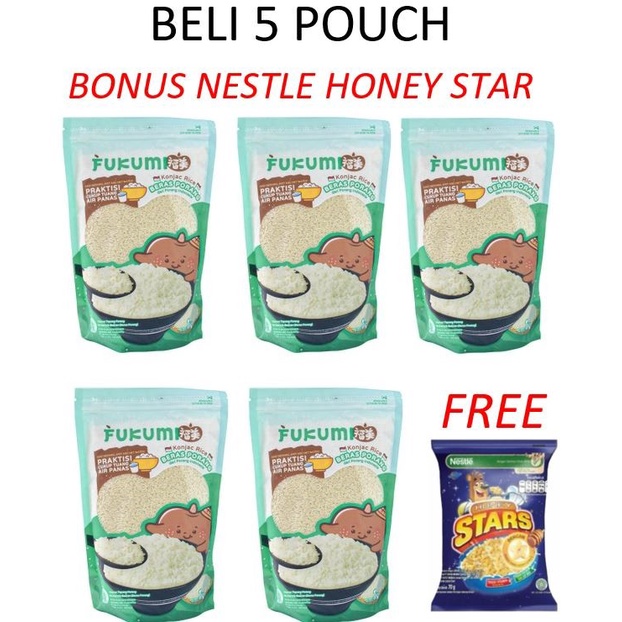 

FUKUMI BERAS PORANG POUCH 1KG bundling beli 5 GRATIS Nestle Honey Star