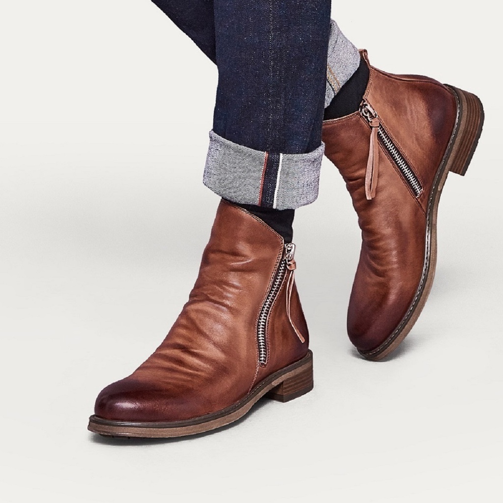 Best Seller Sepatu Boots Martin Resleting Casual Tinggi Pria Semi Formal Cowok Dewasa Pesta Kulit Lembut Kerja Handmade Keren 261