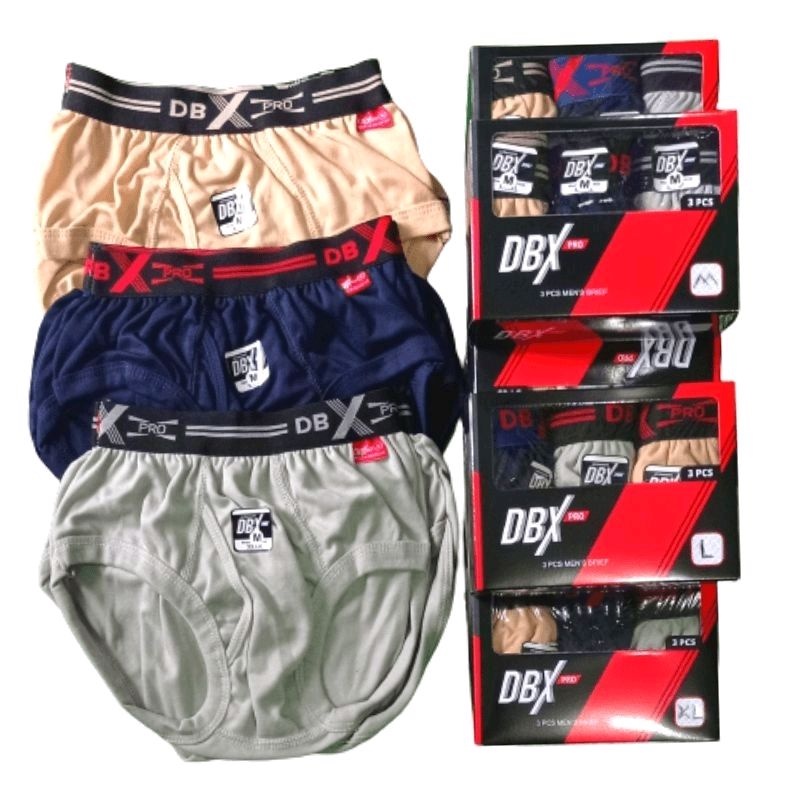 terlaris 3pcs Celana dalam PRIA DBX PRO KARET PINGGANG BOXER
