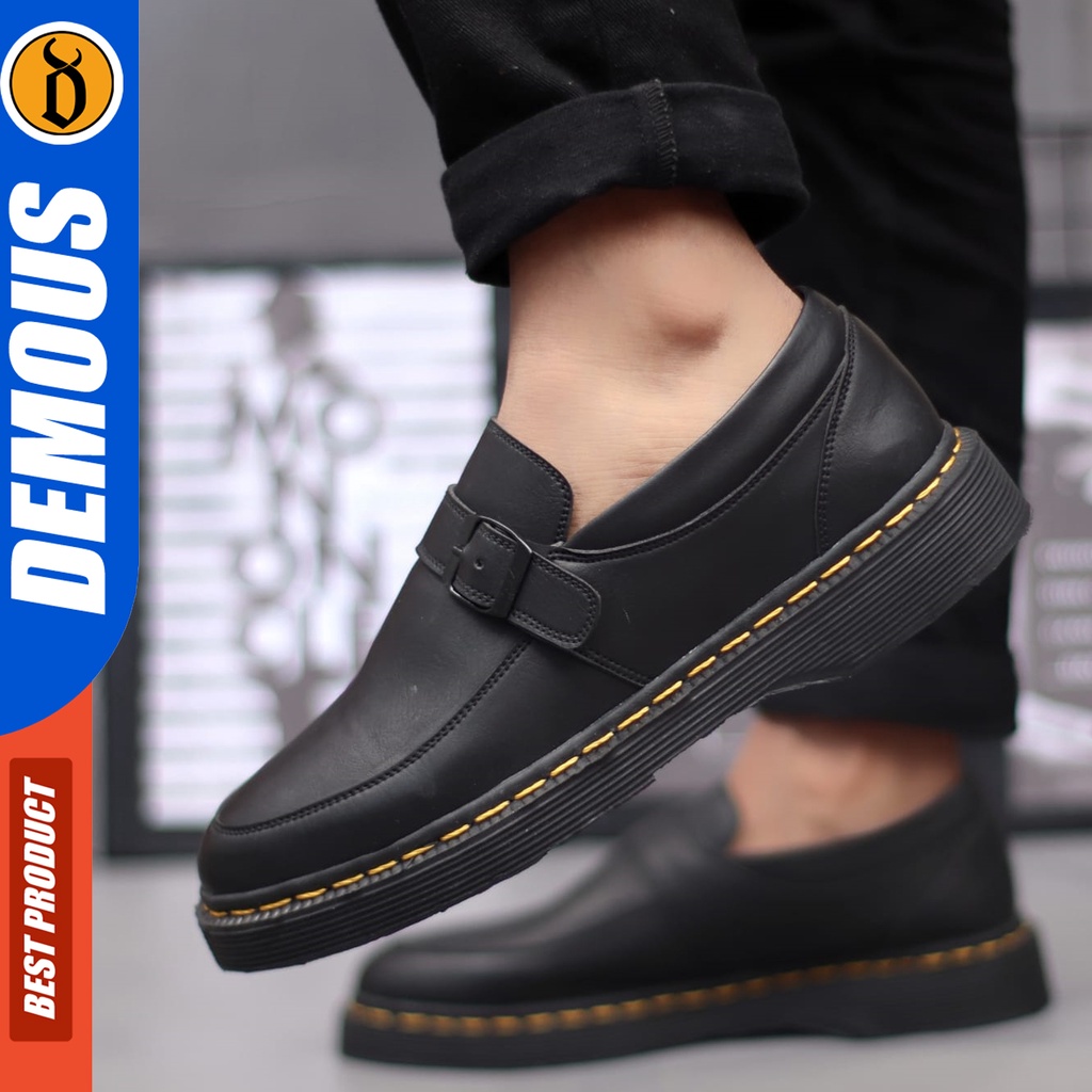 DEMOUS Nobunaga - Sepatu Pantofel Formal Docmart Slop Casual Kerja Pria