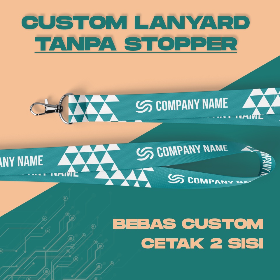 

TALI LANYARD CUSTOM PRINTING TANPA STOPPER CETAK 2 SISI / Tali Lanyard Custom Printing 2 cm