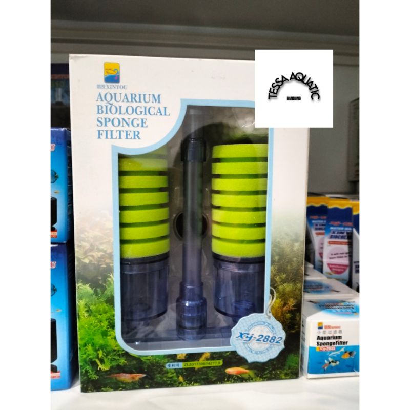 double sponge filter aquarium merk xinyou xy-2882 ukuran L gantung