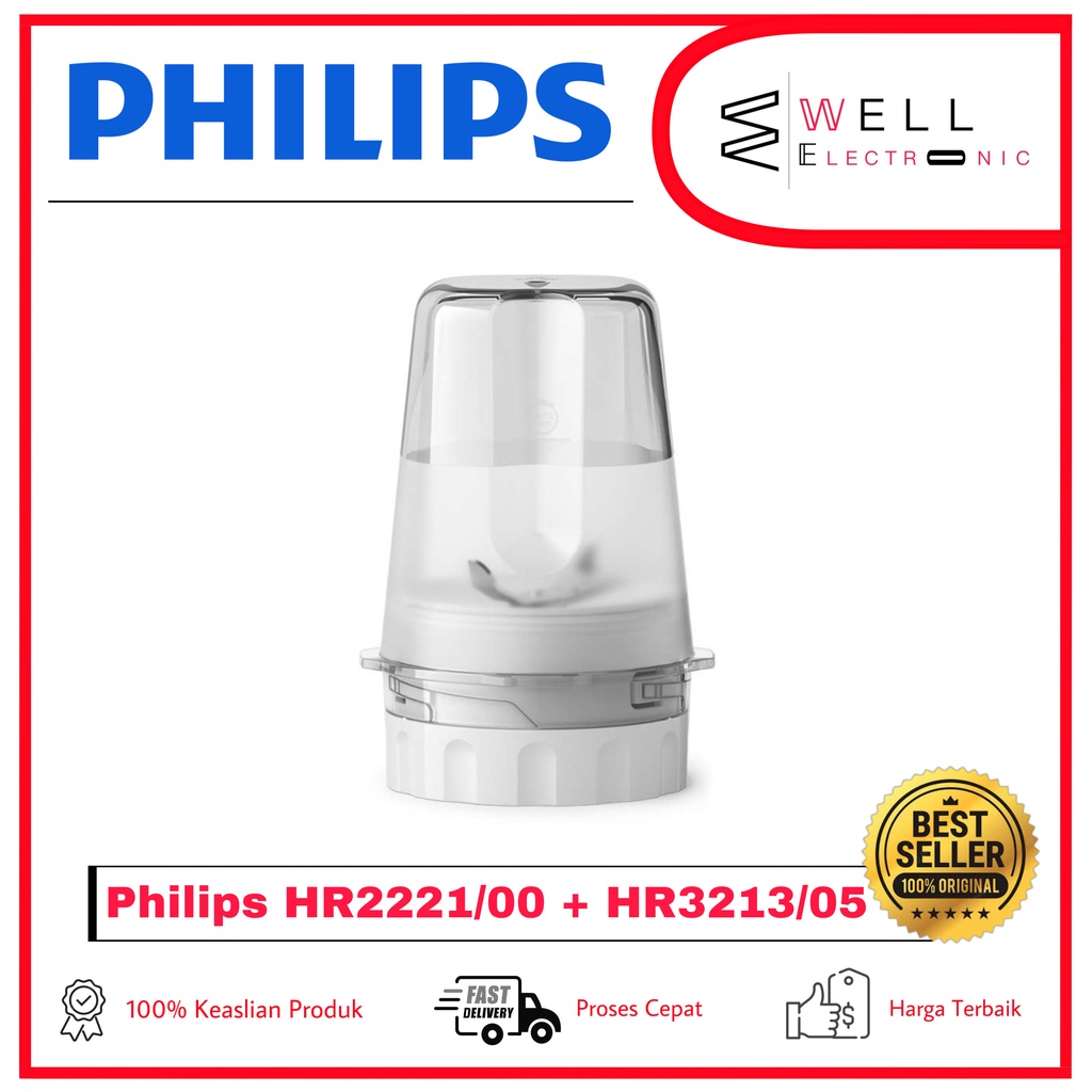Philips Blender Plastic 2L HR2221/00 HR 2221 + Gelas HR3213/05 HR 3213 LAVENDER - Bundle Series