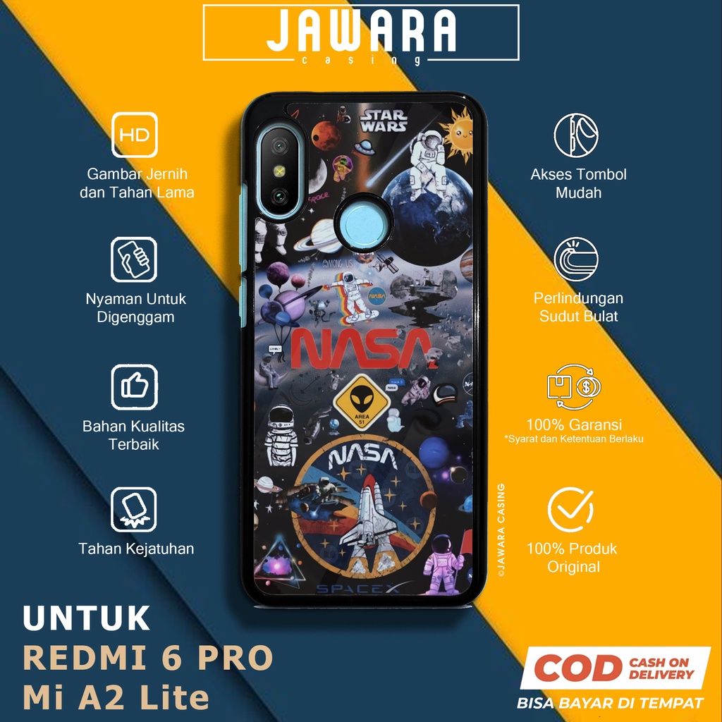 Case Redmi 6 Pro Mi A2 Lite Casing Redmi 6 Pro Mi A2 Lite Jawara Casing [NASA] Case Glossy Case Aest