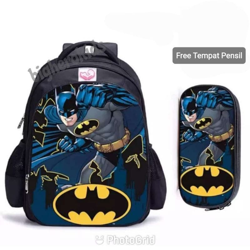 Paket 6 In 1 Ransel Anak Karakter Superhero Tas Ransel Anak Sekolah