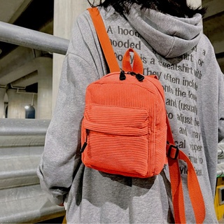 Pocket Front Corduroy Backpack Bag 10080