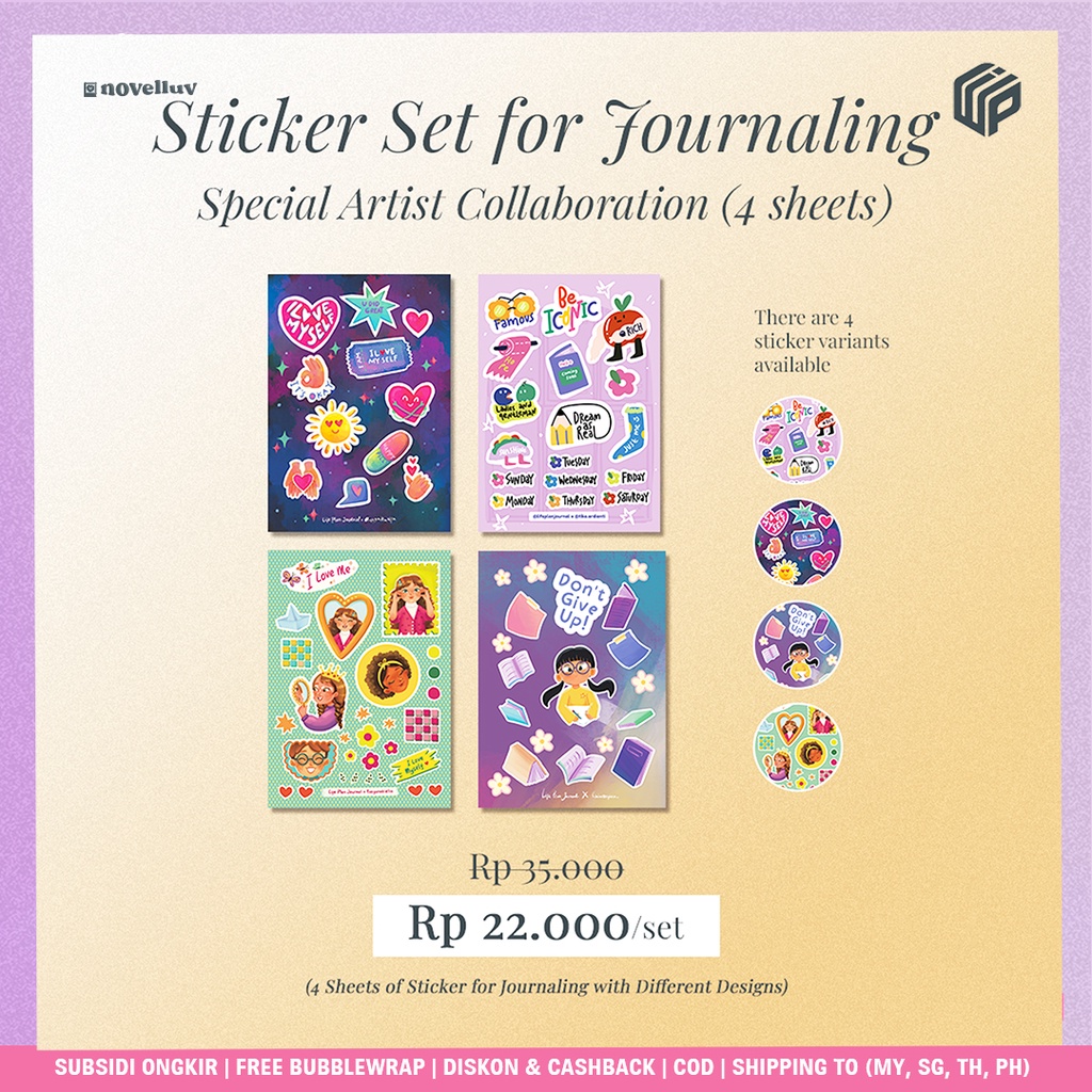 

Sticker For Journaling Life Journal Planner 2023 - Stiker Sheet - Stiker Dekoratif - Preorder