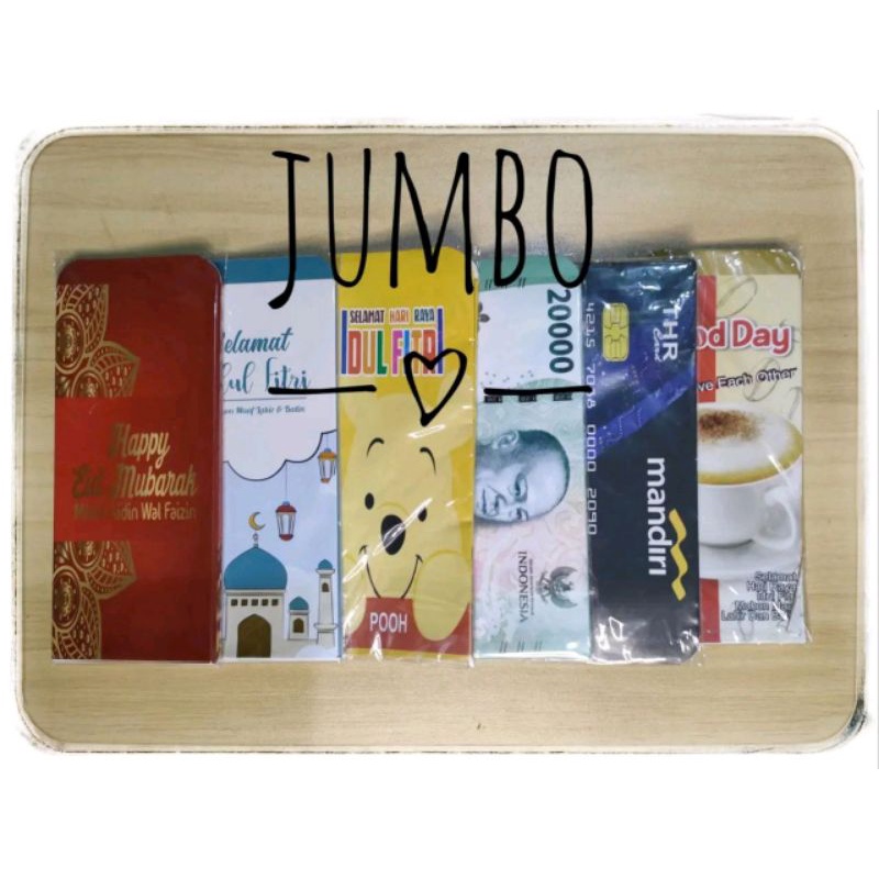 

AMPLOP "JUMBO" SIAP PAKAI (KARAKTER, SNACK, MUSLIM, UANG, ATM) ISI 10 PCS