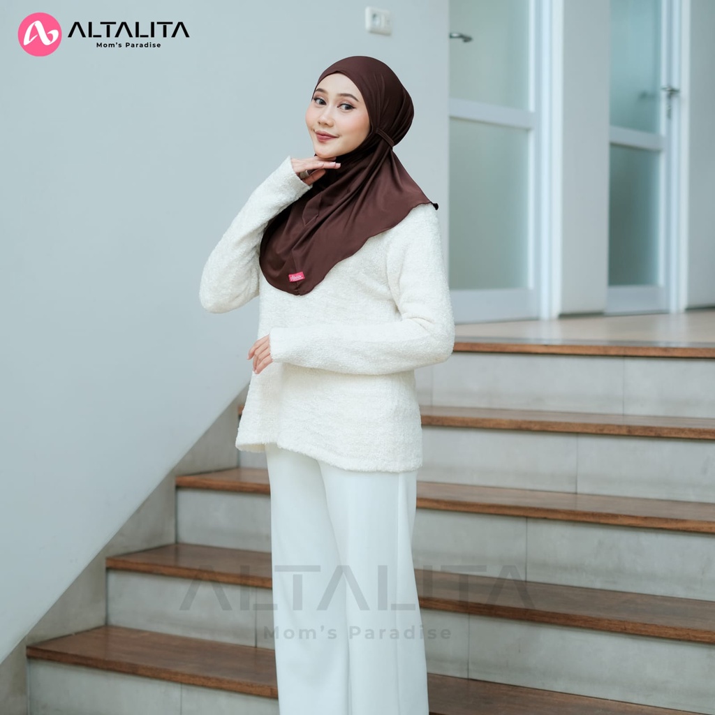 Altalita - Hijab Bergo Tali Nyta Non Pet Kerudung Instan Tali Non Pad Bahan Jersey Premium Cocok Untuk Olahraga Volly Futsal Senam dan Sehari-Hari