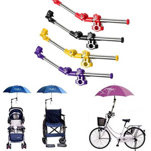 [COD] Holder Payung Multifungsi Sepeda Stroller Kereta Bayi Sepeda Kursi Roda Bracket Mount Stand Folded Umbrella Hitam Tempat Pasang Penyangga