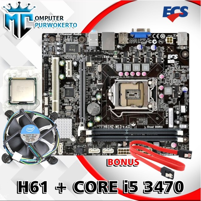 Paket Motherboard Intel LGA 1155 H61 Oem Processor Core I5 Ivy Bridge