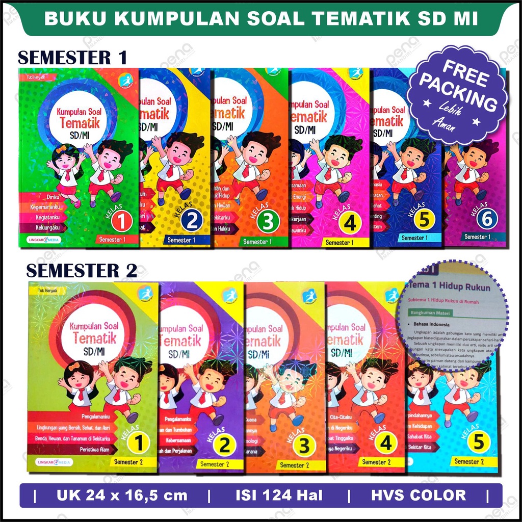 Kumpulan Soal Tematik SD/ MI Kelas 1-6 Semester 1 Semester 2 - LM