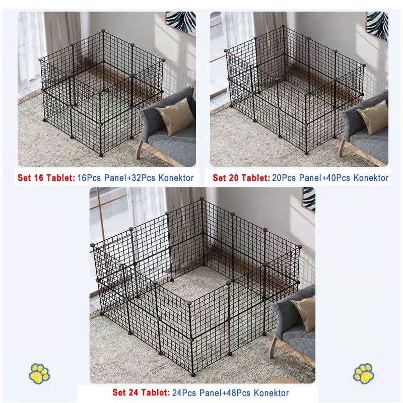 35*35CM Dog Cage Kandang Hewan Peliharaan / Kandang Kucing / Kandang Anjing Pagar Besi/ Kandang Kucing Tingkat