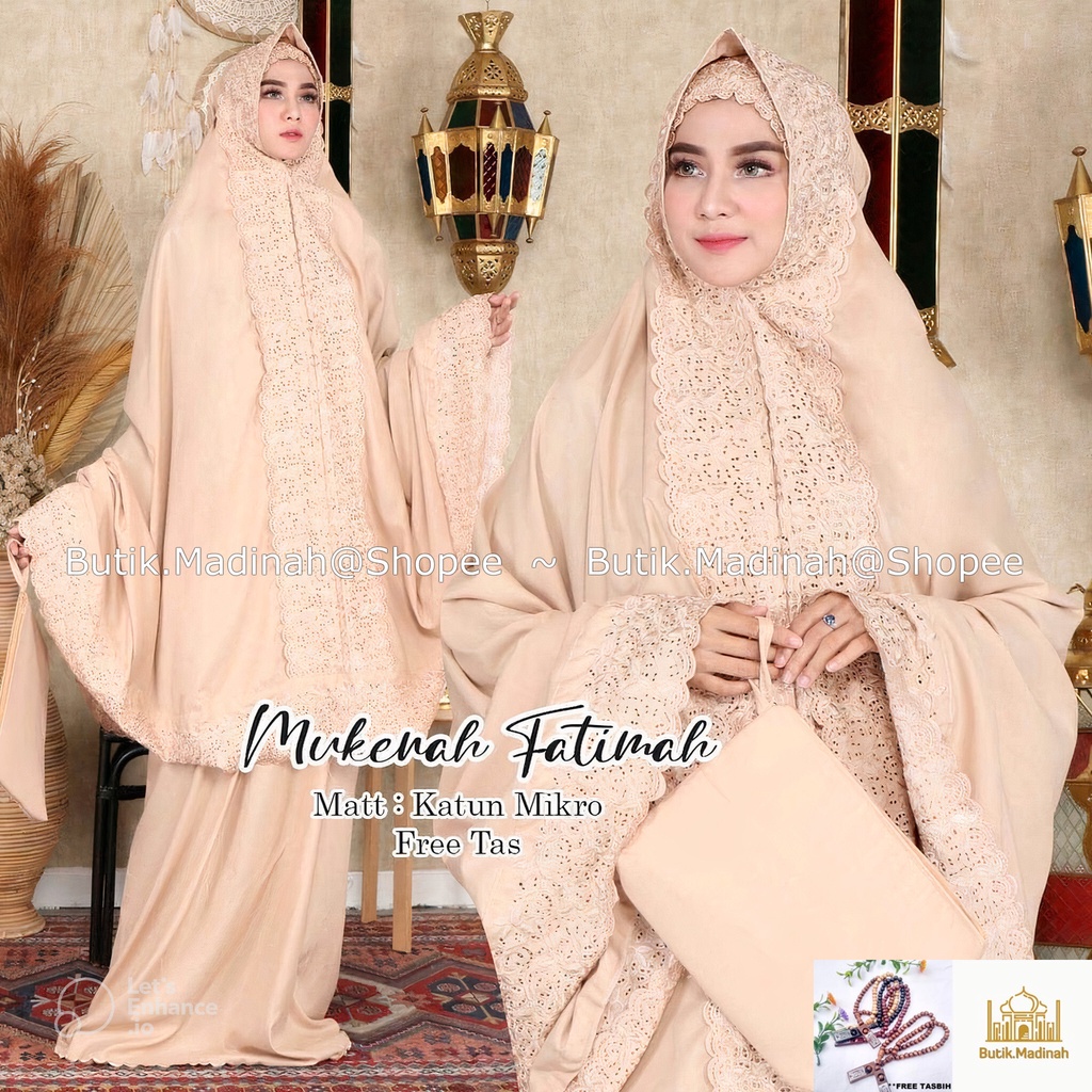 BUTIK.MADINAH PAKET HAMPERS MUKENA DEWASA FATIMAH FULL BORDIR KHADIJAH PASTELEENA SYAHRINI