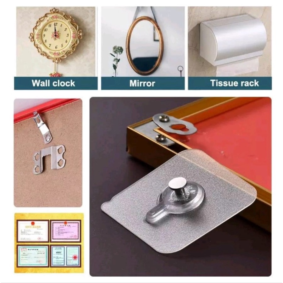 hook paku tempelan dinding cantelan tembok putih bening polos transparant simple minimalis magic han