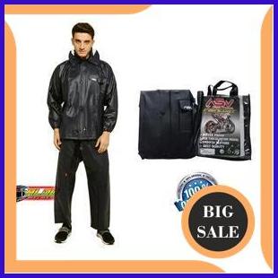 perkakas Jas hujan ASV jaket celana ASV KARET BLACK HITAM / jas hujan setelan / jas ujan / jas hujan