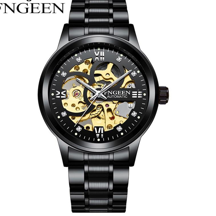 BOOMING FNGEEN 6018 Mekanik Otomatis Jam Tangan Pria ury Stainless Steel Original Anti Air Automatic