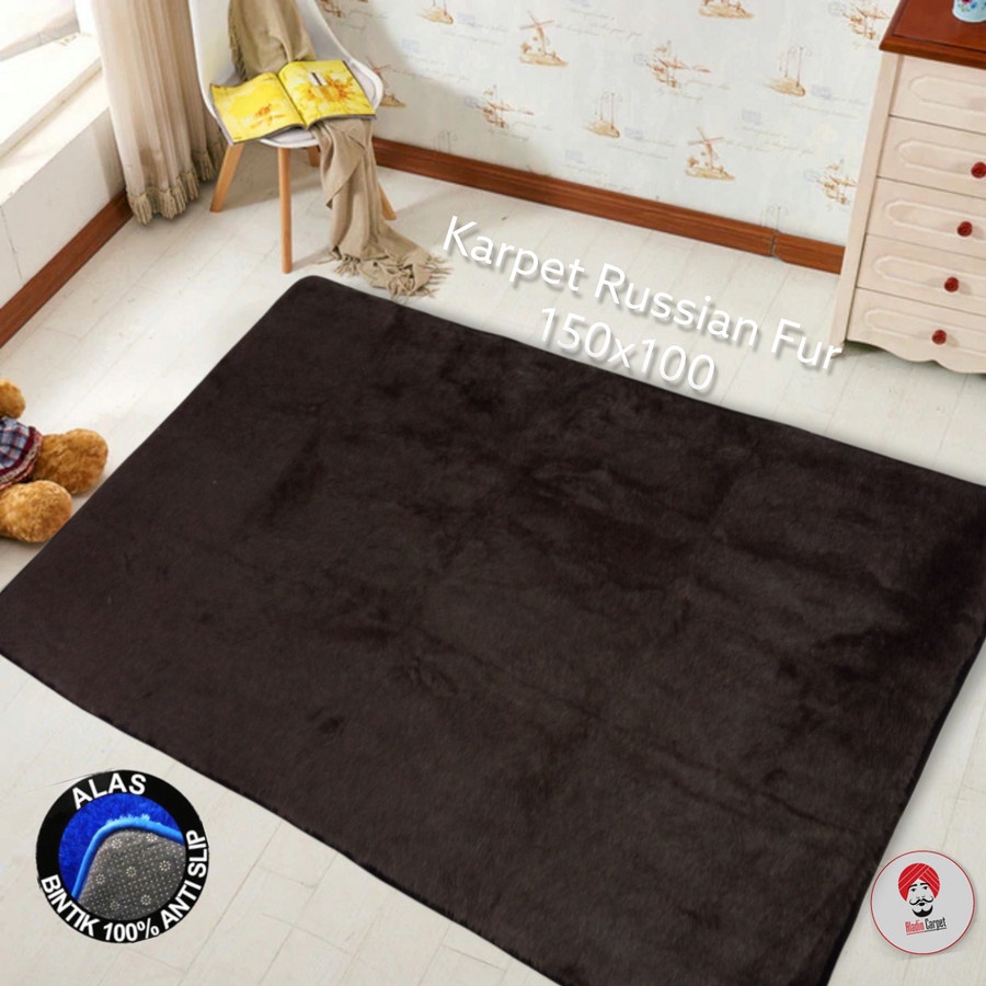 Karpet Bulu Lembut Korea Russian Fur 150cm x 100cm