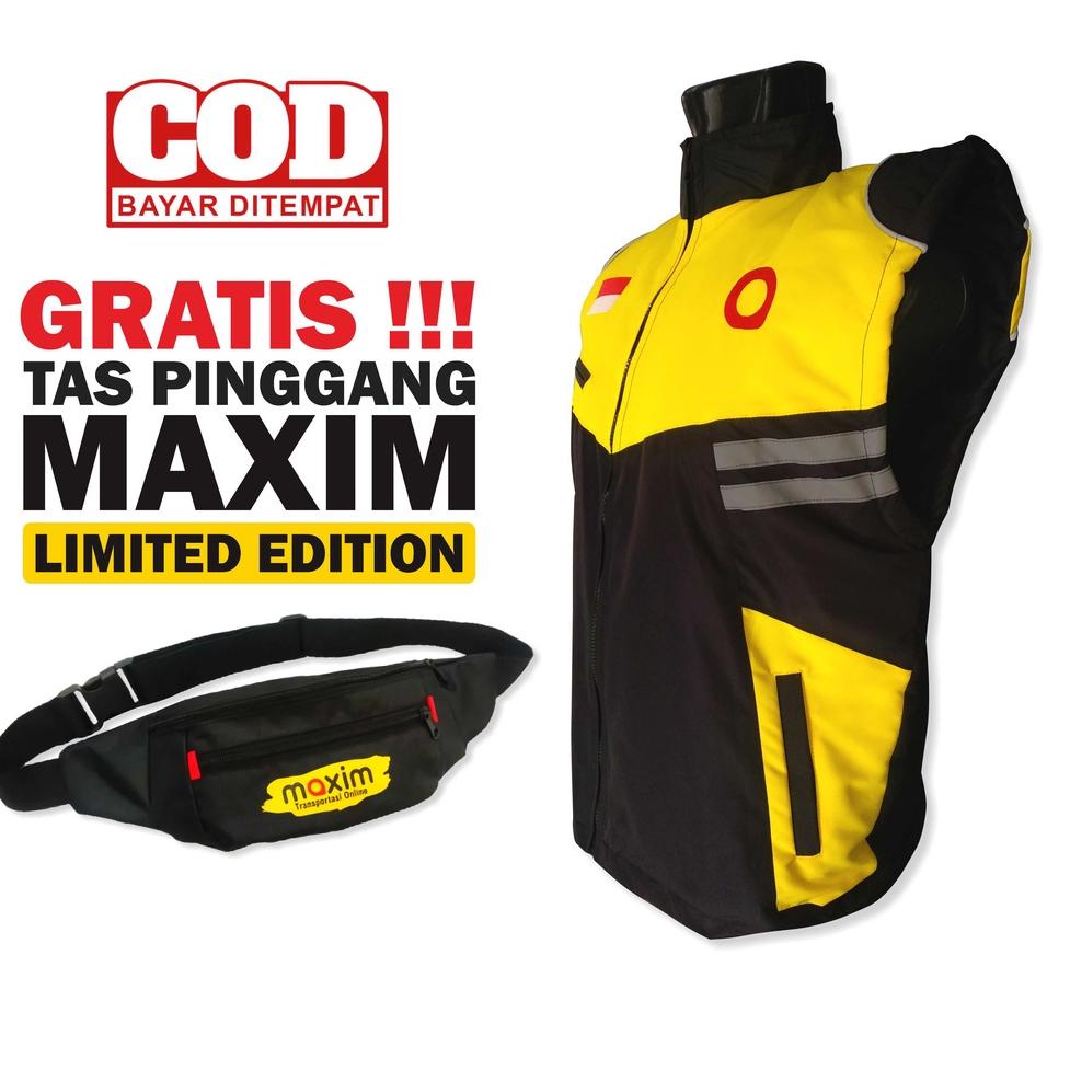 STOK TERBARU Rompi Terbaru Maxim Driver Gratis Tas Pinggang Keren Waistbag Waterproof