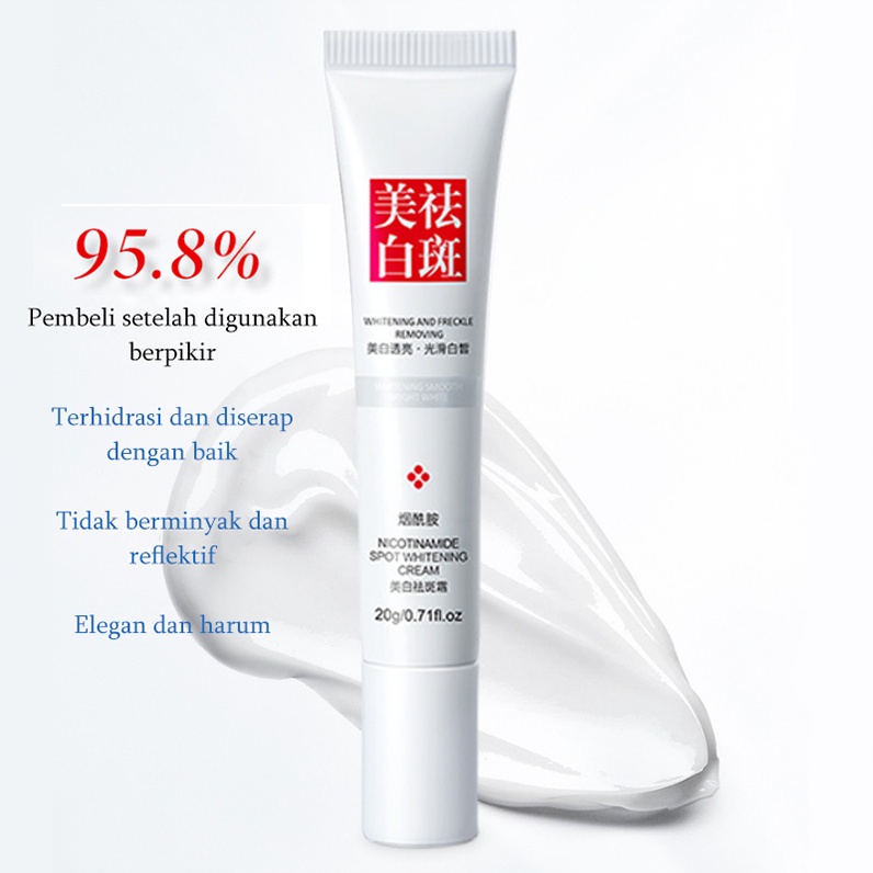 Cream penghilang flek hitam Krim pemutih wajah Krim bintik pemutih Krim penghilang flek 30G Remove Dark Spots Anti Freckle Cream Niacinamide Fade Pigmentation Melasma Brighten Creams concealer focallure