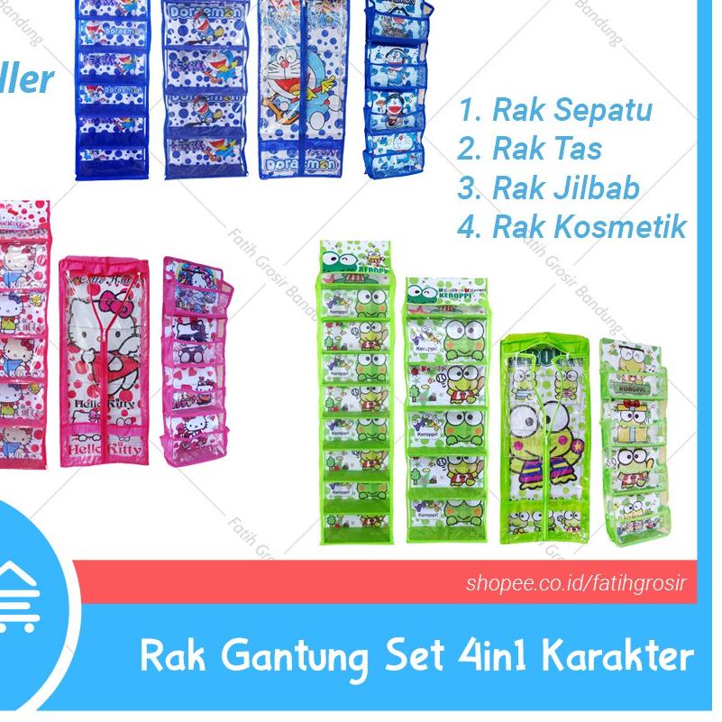 ❋ Rak Set Gantung 4 In 1 Rak Tas Sepatu Gantung 4in1 Murah Full Resleting ☉