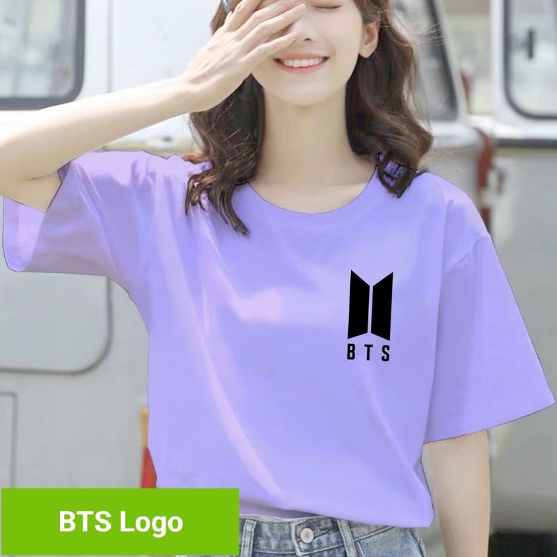 Baju Kaos Atasan Wanita-TShirt Print BTS Logo-Kaos Dynamite