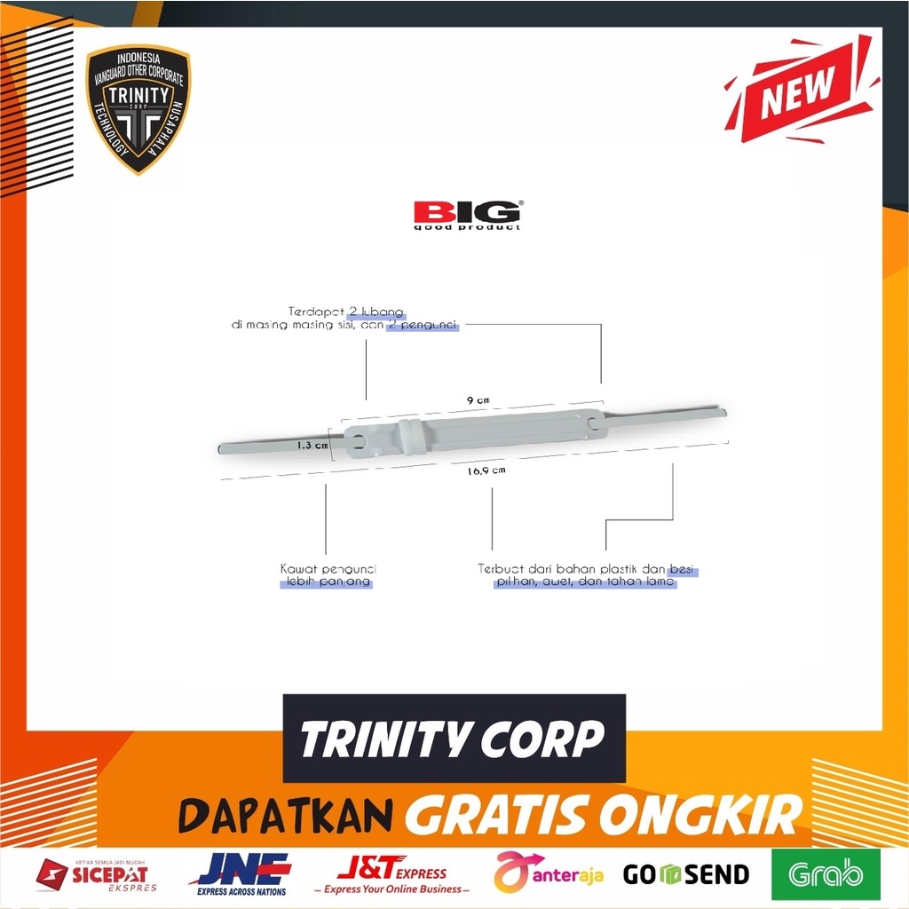

Paper Fastener BIG Putih / Penjepit Kertas / Ako PF-80W-PER PACK