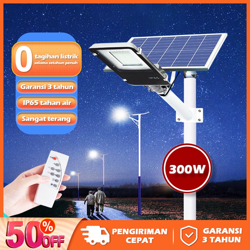 300W Lampu Jalan Tenaga Surya Led Solar Street Lights Outdoor Lampu Solar Cell Panel Surya for Garden Patio Path Yard