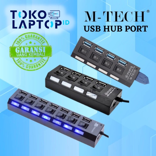 M-Tech USB HUB 2.0 3.0 Port USB Support 1TB Garansi Resmi Original