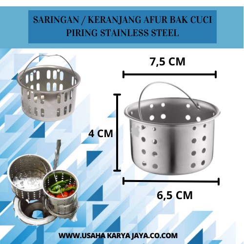 Saringan Sink Stainless Keranjang Avur Original Terbaru Bak Cuci Piring Wastafel / Saringan Kotoran 
