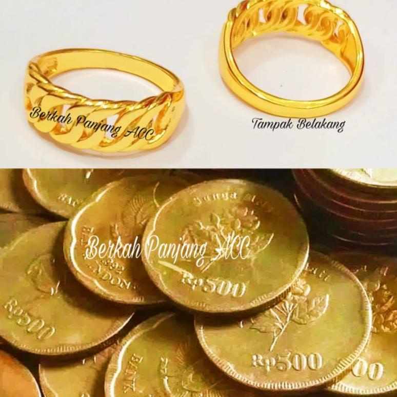 1.1 sale PROMO CINCIN LAPIS LOGAM KOIN 500 RUPIAH 1991 BP1424 EMAS TUA ANTI KARAT TERVIRAL BERKUALIT