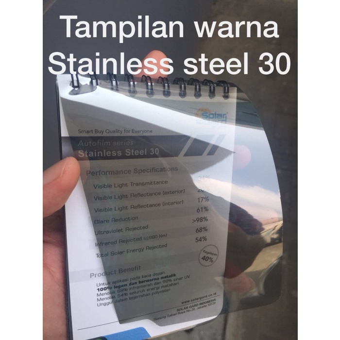 Terlaris Kaca Film Solar Gard S.Steel Kaca Depan (Medium Car) Solargard 30% / 40% Silver