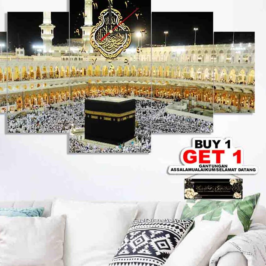 ✽ Jam Dinding Ka'bah Ukuran Besar Hiasan Dekorasi Rumah Islami ◌