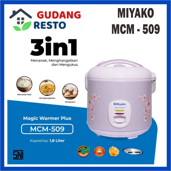 Rice Cooker 3 in 1 Miyako MCM 509 / Magic com / Penanak nasi MCM-509