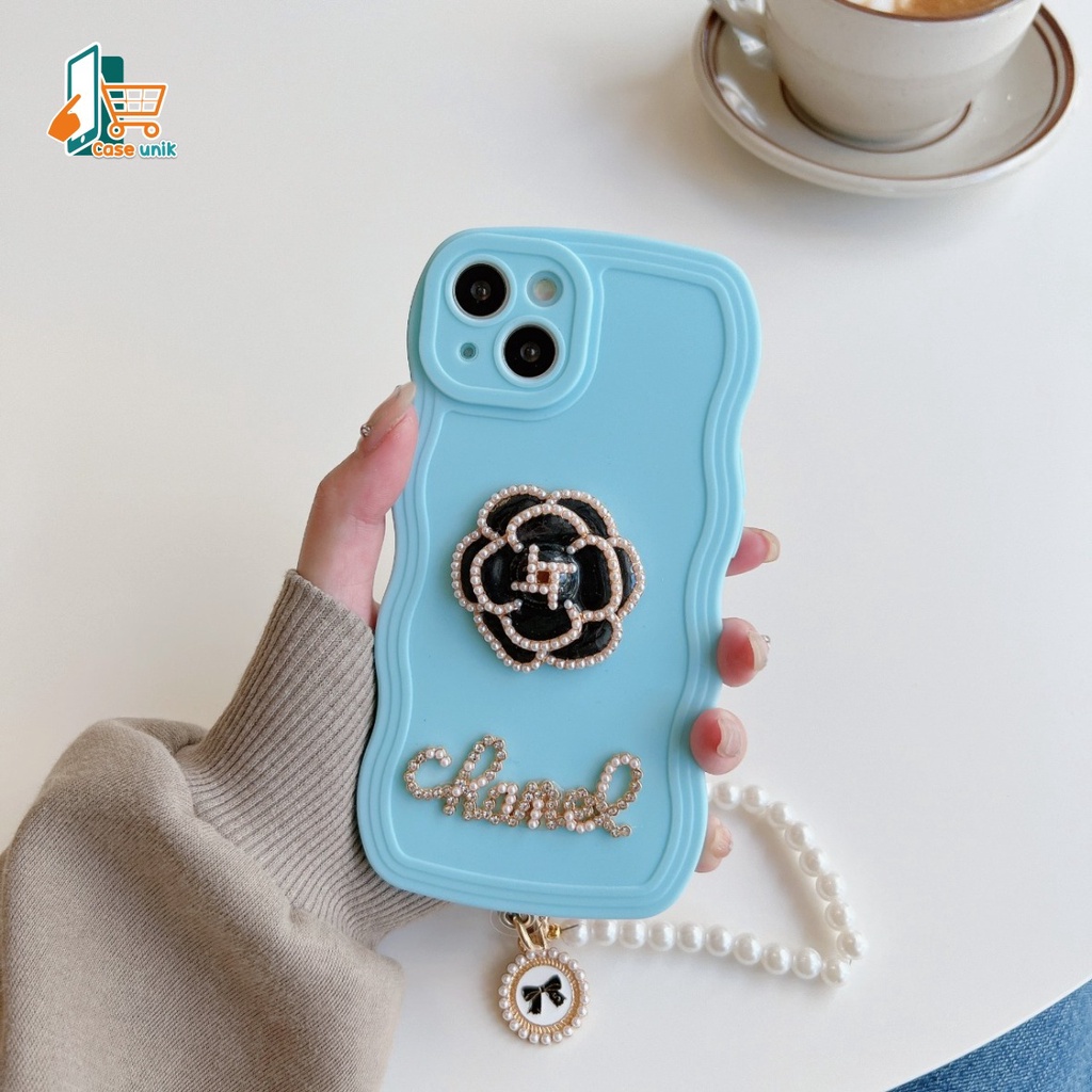 GC13 SOFTCASE WAVY FLOWER 3D LANYARD FOR REALME C2 5 5I 5S C3 8 PRO 8I 9 PRO PLUS 10 C11 C12 C25 C15 C17 7I C20 C21Y C25Y C30 C31 C33 C35 NARZO 50A 50I PRIME CS5322