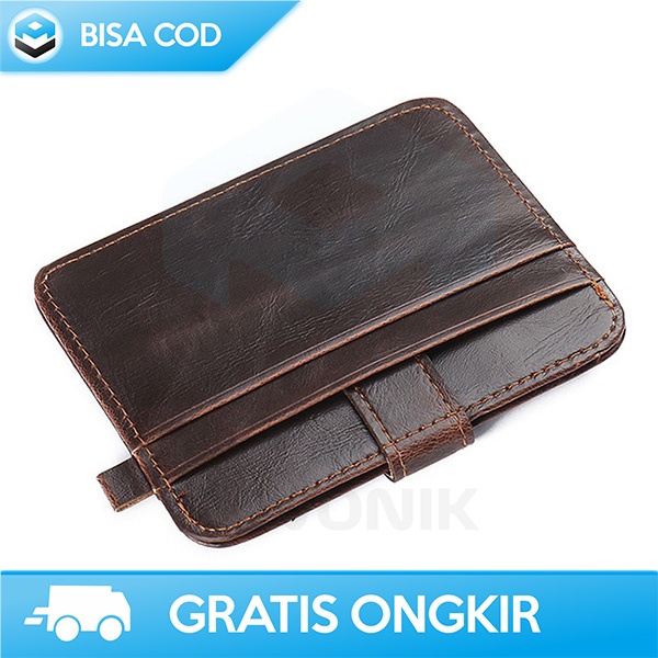 DOMPET KULIT DESAIN RAMPING WALLET PRIA TEMPAT PENYIMPANAN KARTU UANG