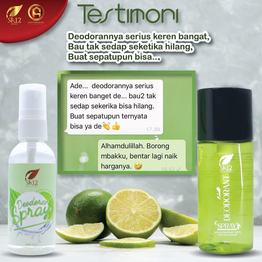 Sale Deodorant spray Sr12 Mengatasi bau badan Mencerahkan ketiak Tawas Mengontrol keringet berlebih 60ml Bpom